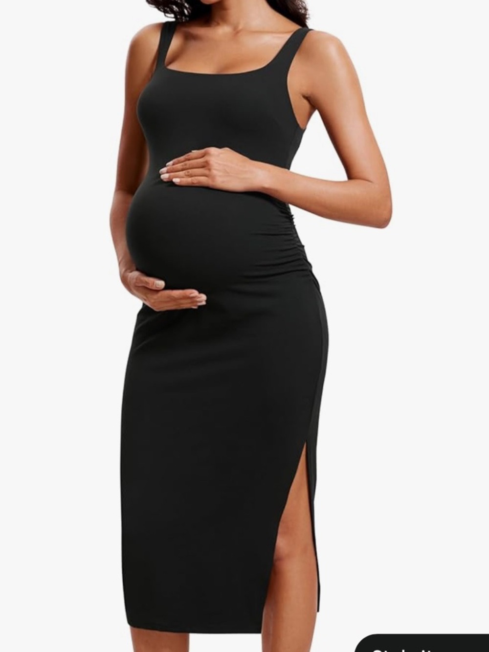 CRZ YOGA | Butterluxe Maternity Square Neck Midi Dress